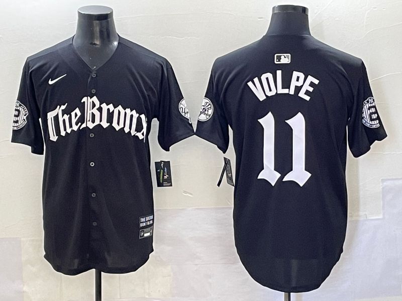 Men 2025 New York Yankees #11 Volpe Black Five generations Joint Name Nike MLB Jersey style 1